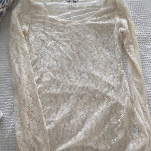 Express Cream Lace Blouse